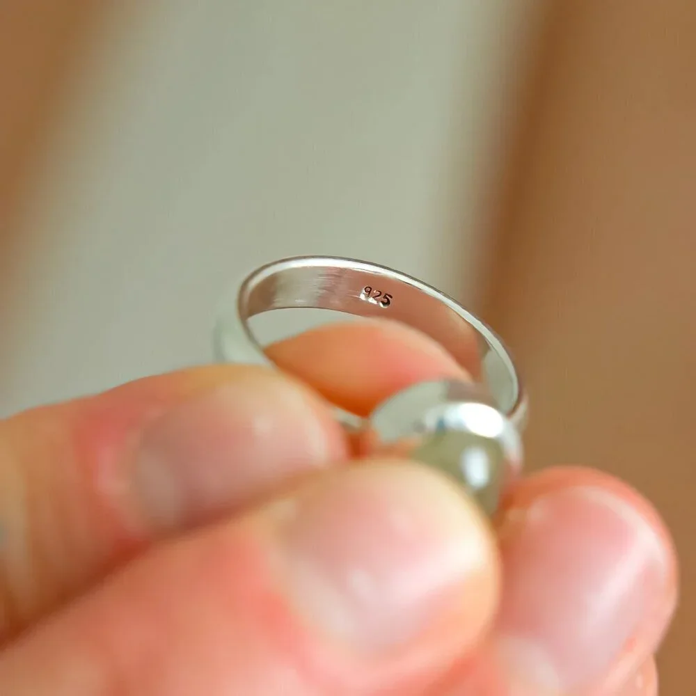 Green Amethyst Ring In Sterling Silver